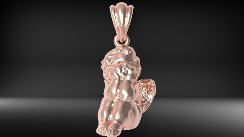 dreaming angel pendant Necklace Charm Bracelet Jewelry 3D print model_25