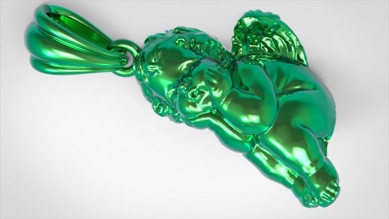 dreaming angel pendant Necklace Charm Bracelet Jewelry 3D print model_19