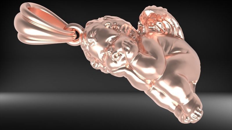 dreaming angel pendant Necklace Charm Bracelet Jewelry 3D print model_34