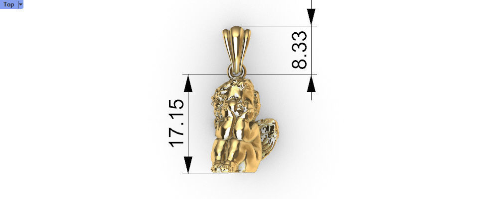 dreaming angel pendant Necklace Charm Bracelet Jewelry 3D print model_10