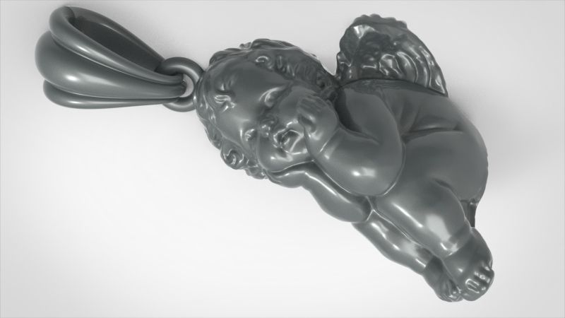 dreaming angel pendant Necklace Charm Bracelet Jewelry 3D print model_21