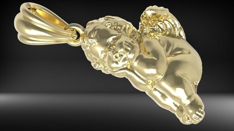 dreaming angel pendant Necklace Charm Bracelet Jewelry 3D print model_31