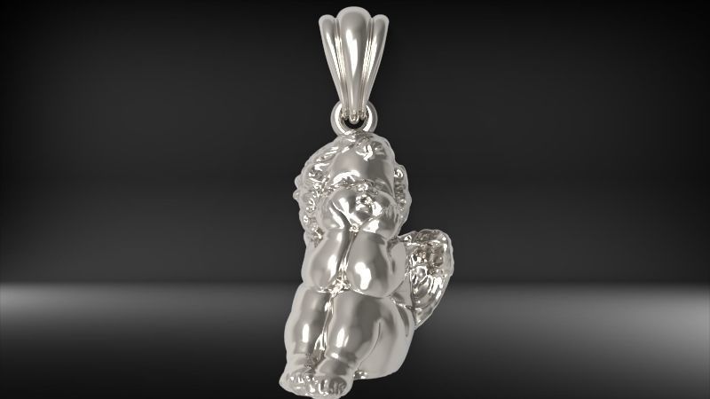 dreaming angel pendant Necklace Charm Bracelet Jewelry 3D print model_15