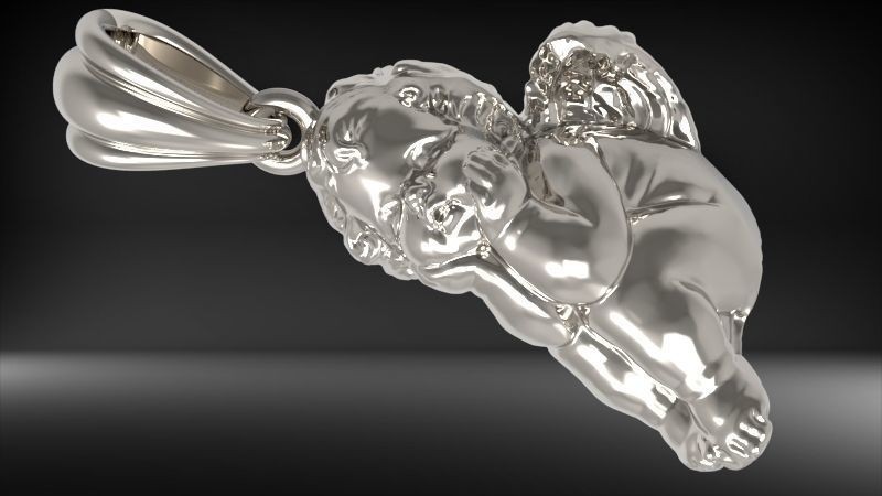 dreaming angel pendant Necklace Charm Bracelet Jewelry 3D print model_37