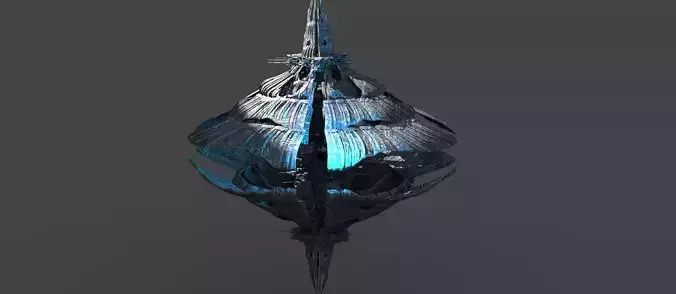 Aster Grand Ocean Sci Fi shards towers Low-poly 3D model