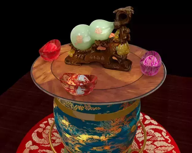 Chinese jade gourd 3D model