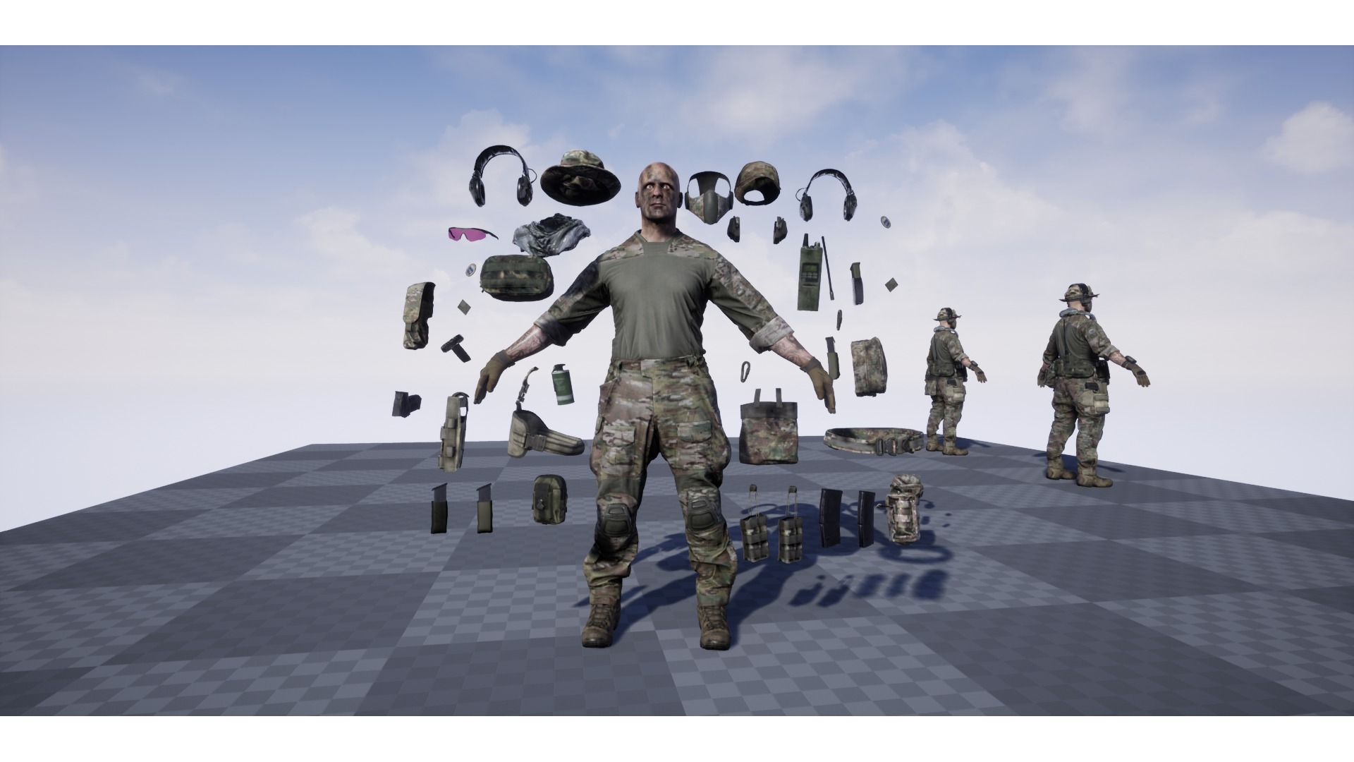Soldier-Pack Low-poly 3D model_5