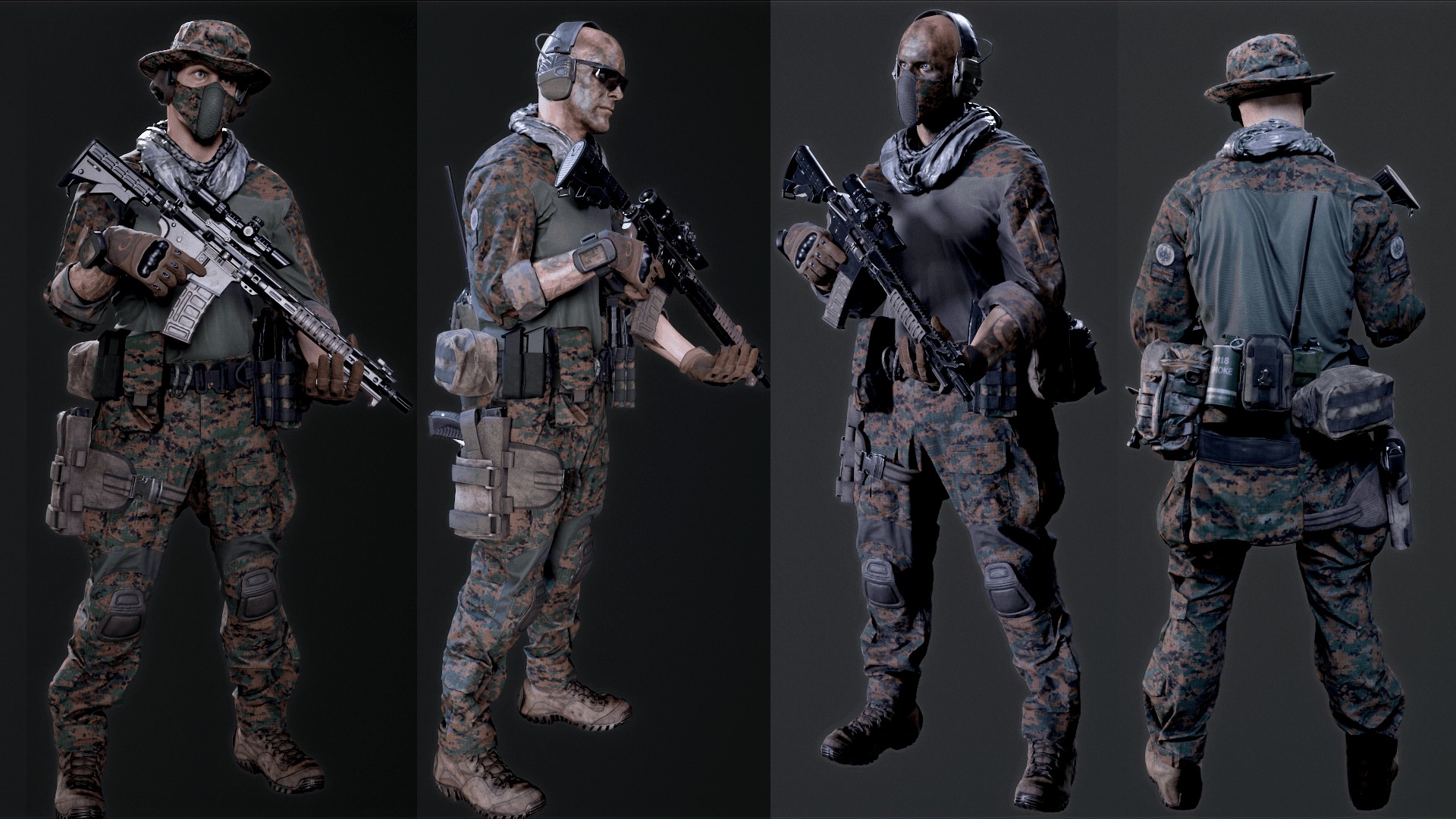 Soldier-Pack Low-poly 3D model_3