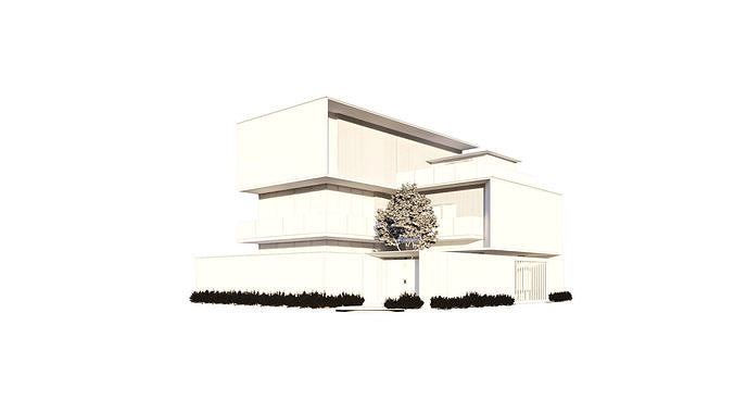 Light and Airy Modern House Low-poly 3D model 6