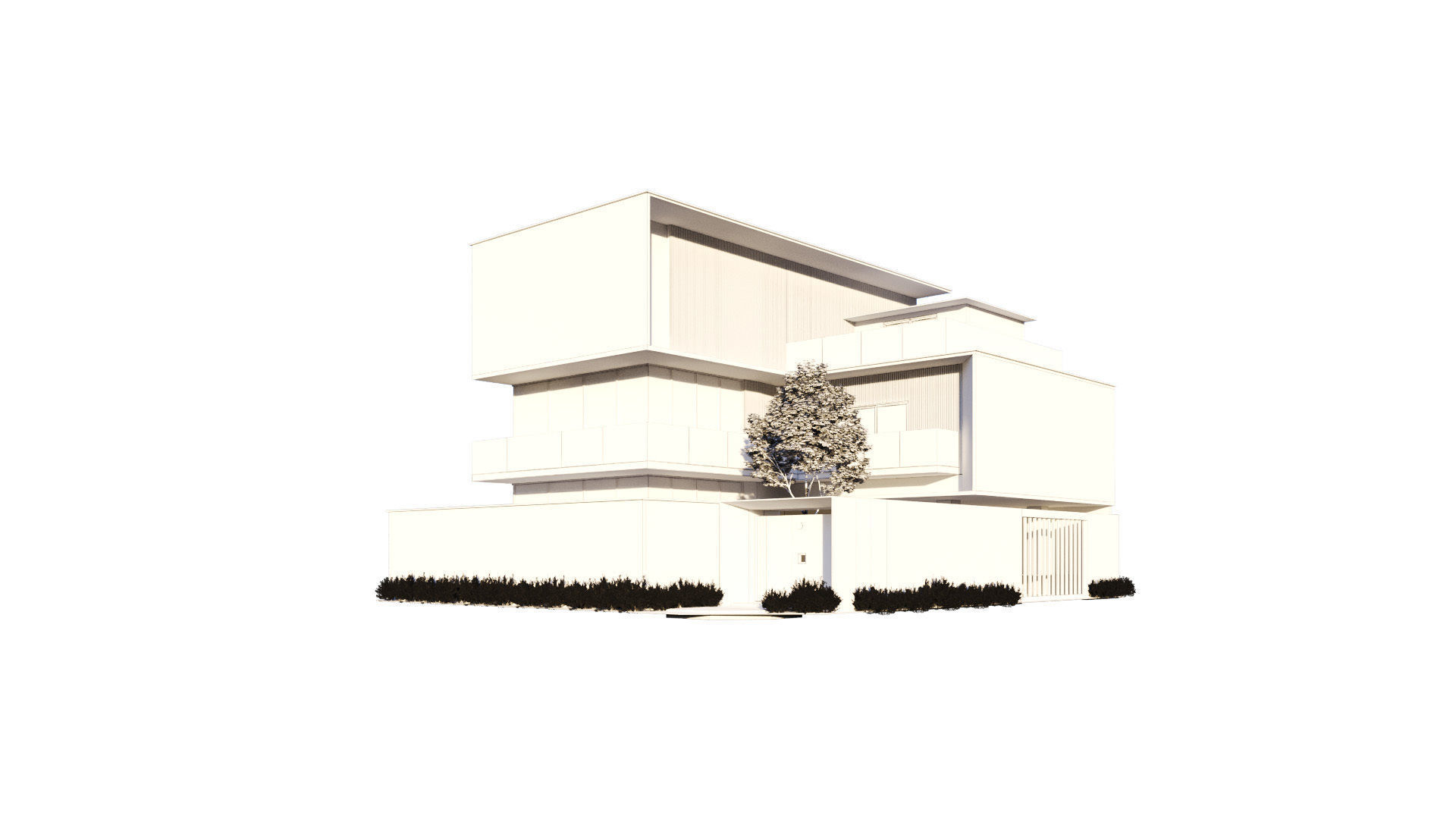 Light and Airy Modern House Low-poly 3D model_5