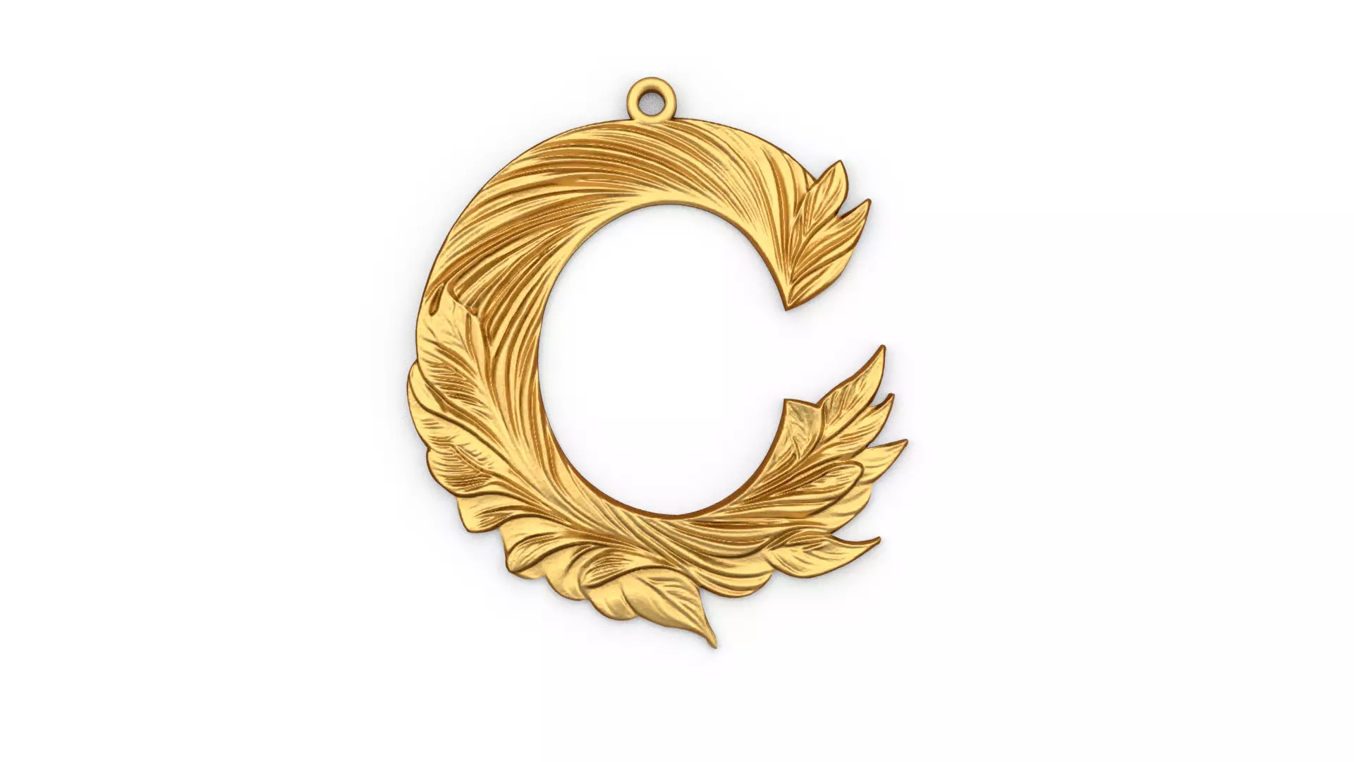 Alphabet Letter C  Pendant  3D print model_0