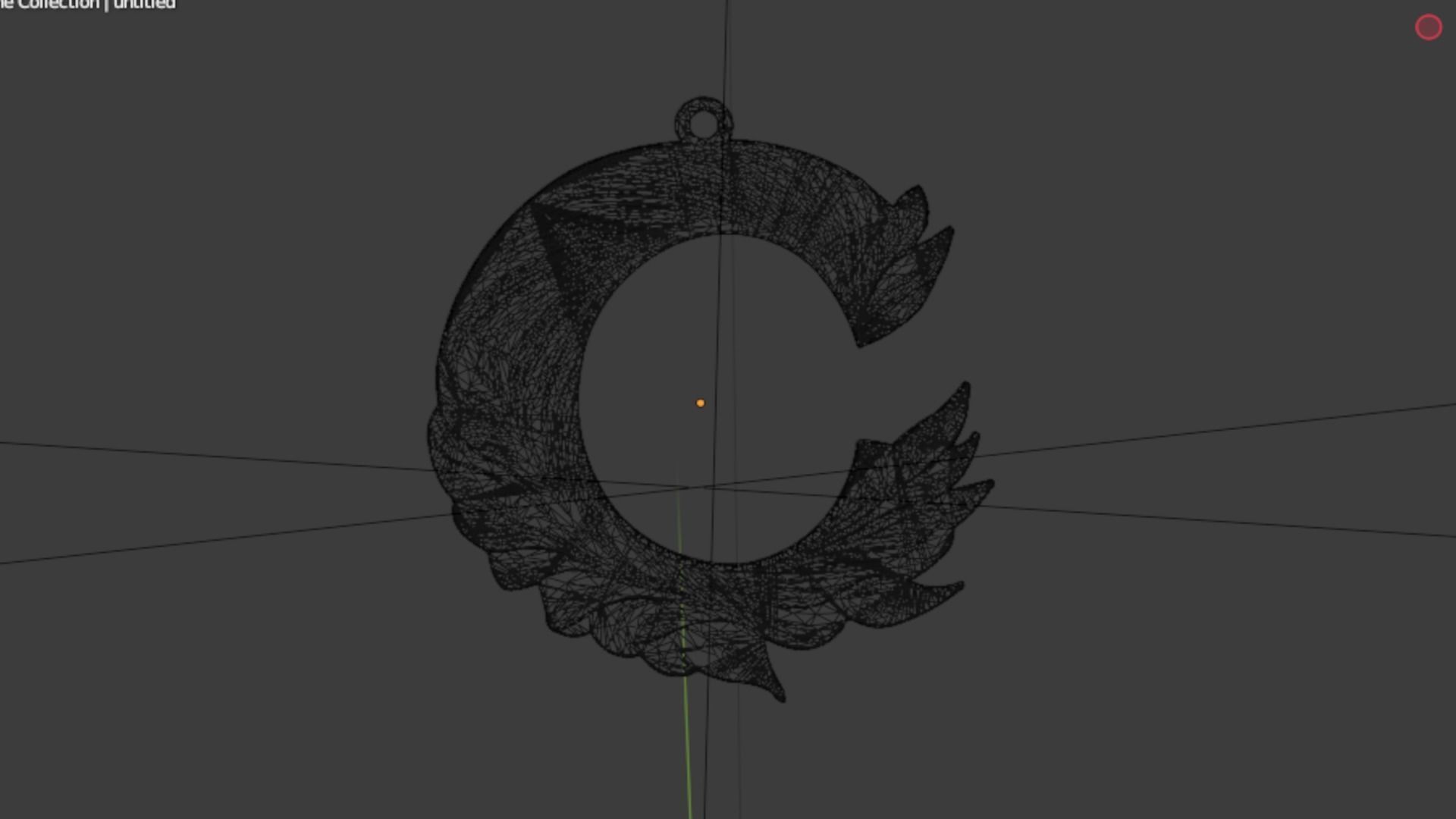 Alphabet Letter C  Pendant  3D print model_5