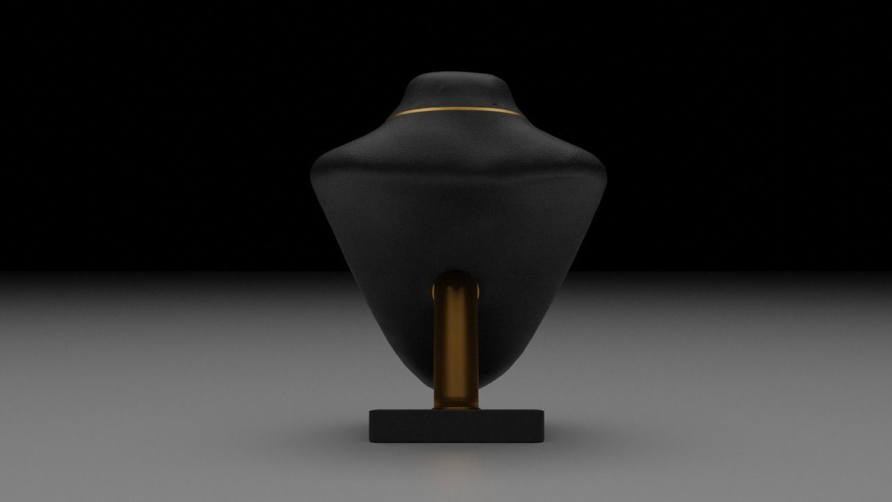 Necklace display bust 3D model_3