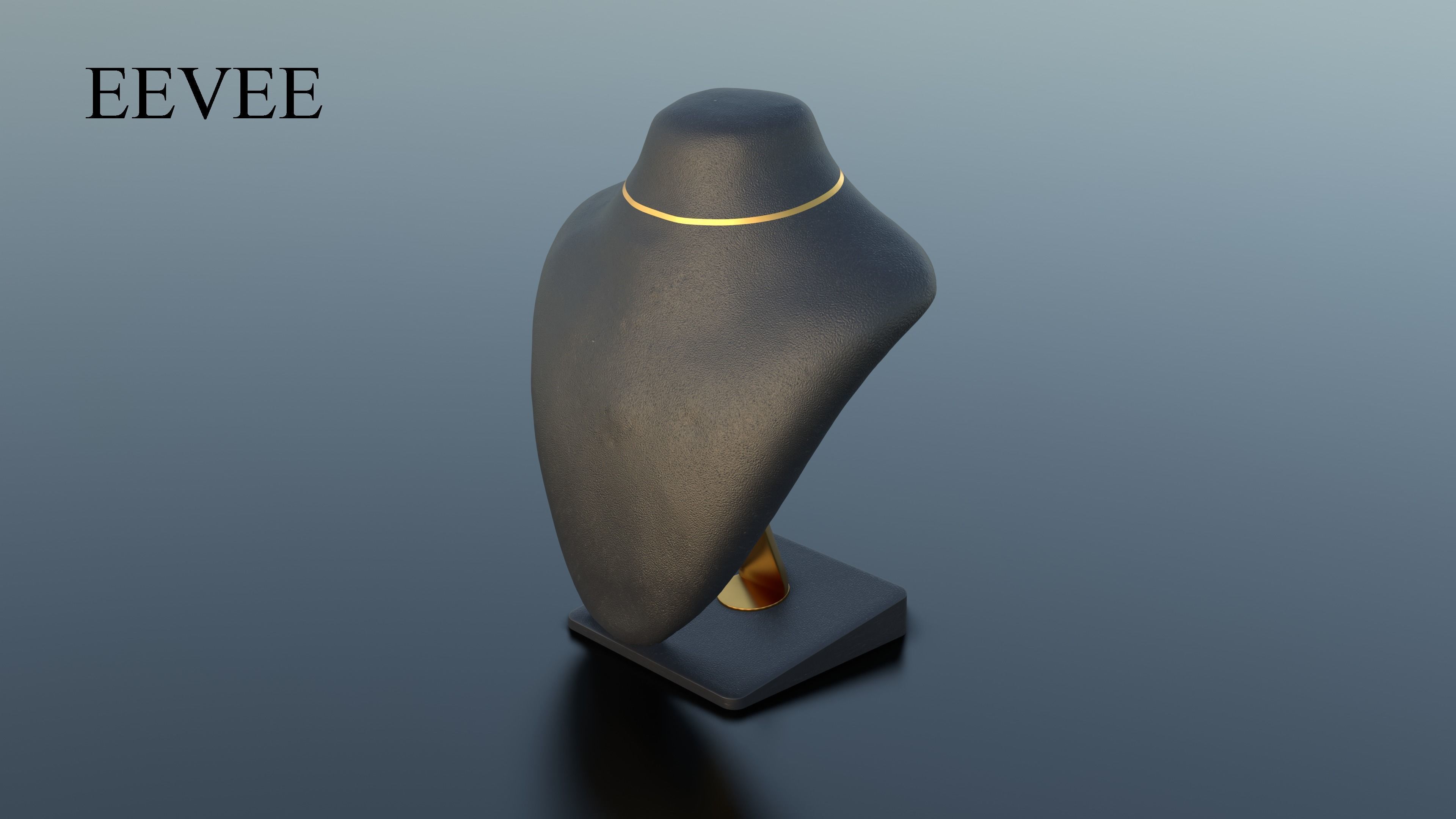 Necklace display bust 3D model_6