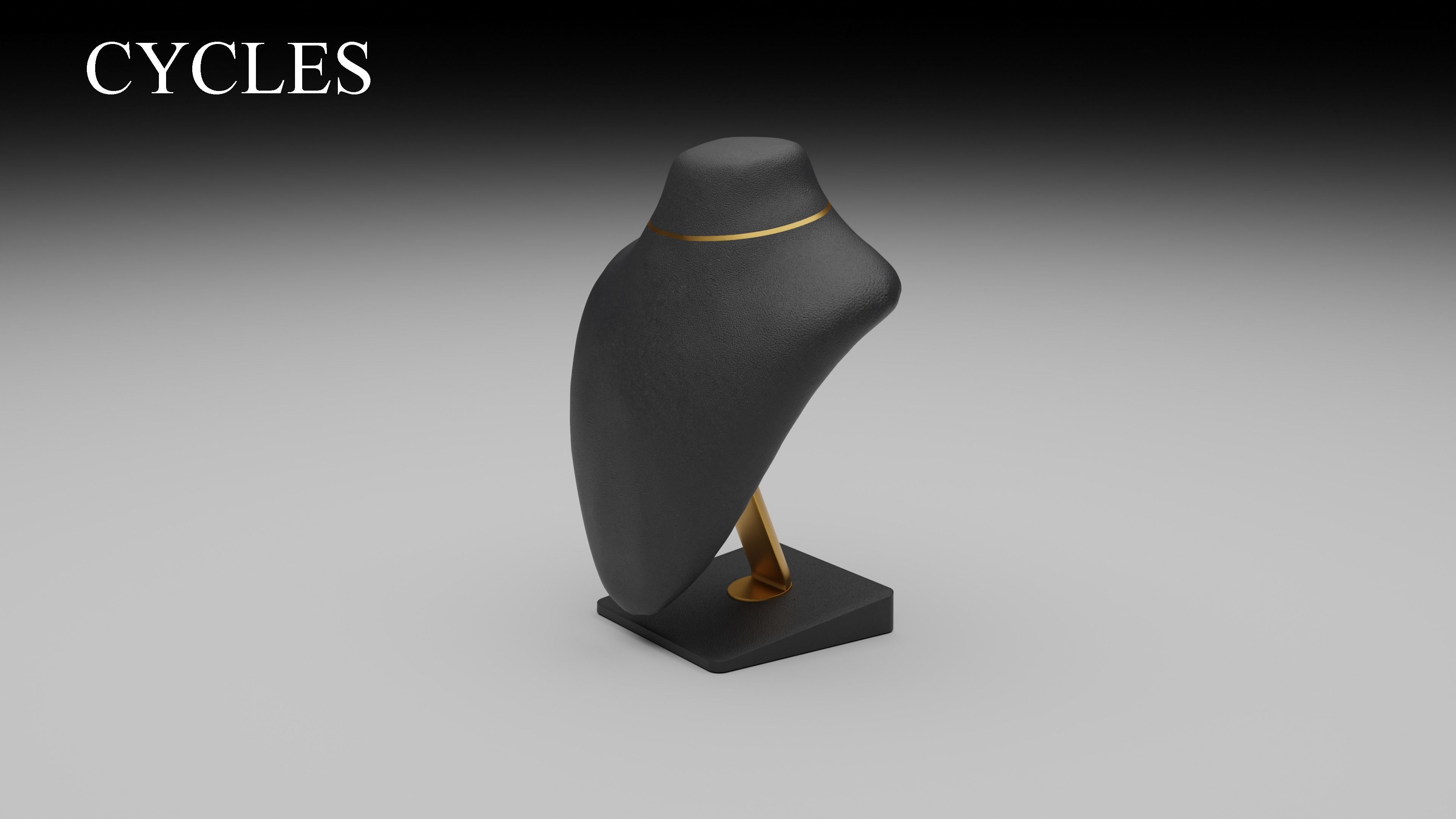Necklace display bust 3D model_5