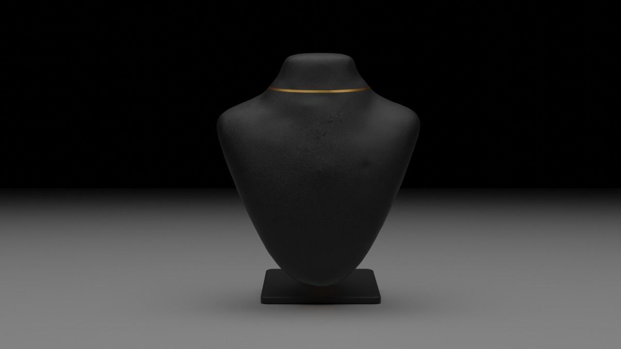 Necklace display bust 3D model_2