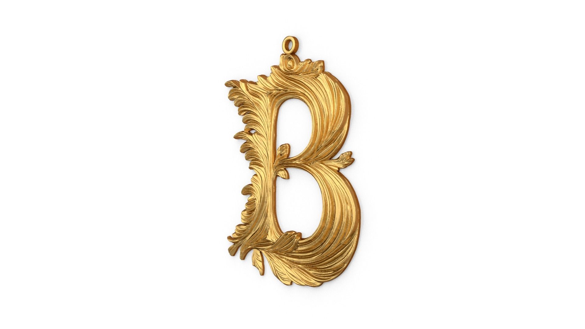 Alphabet Letter B Pendant  3D print model_2