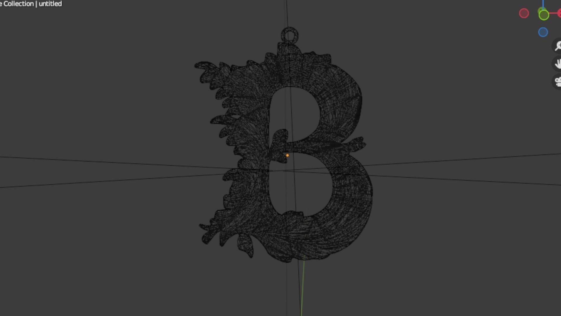 Alphabet Letter B Pendant  3D print model_5