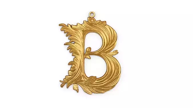 Alphabet Letter B Pendant  3D print model