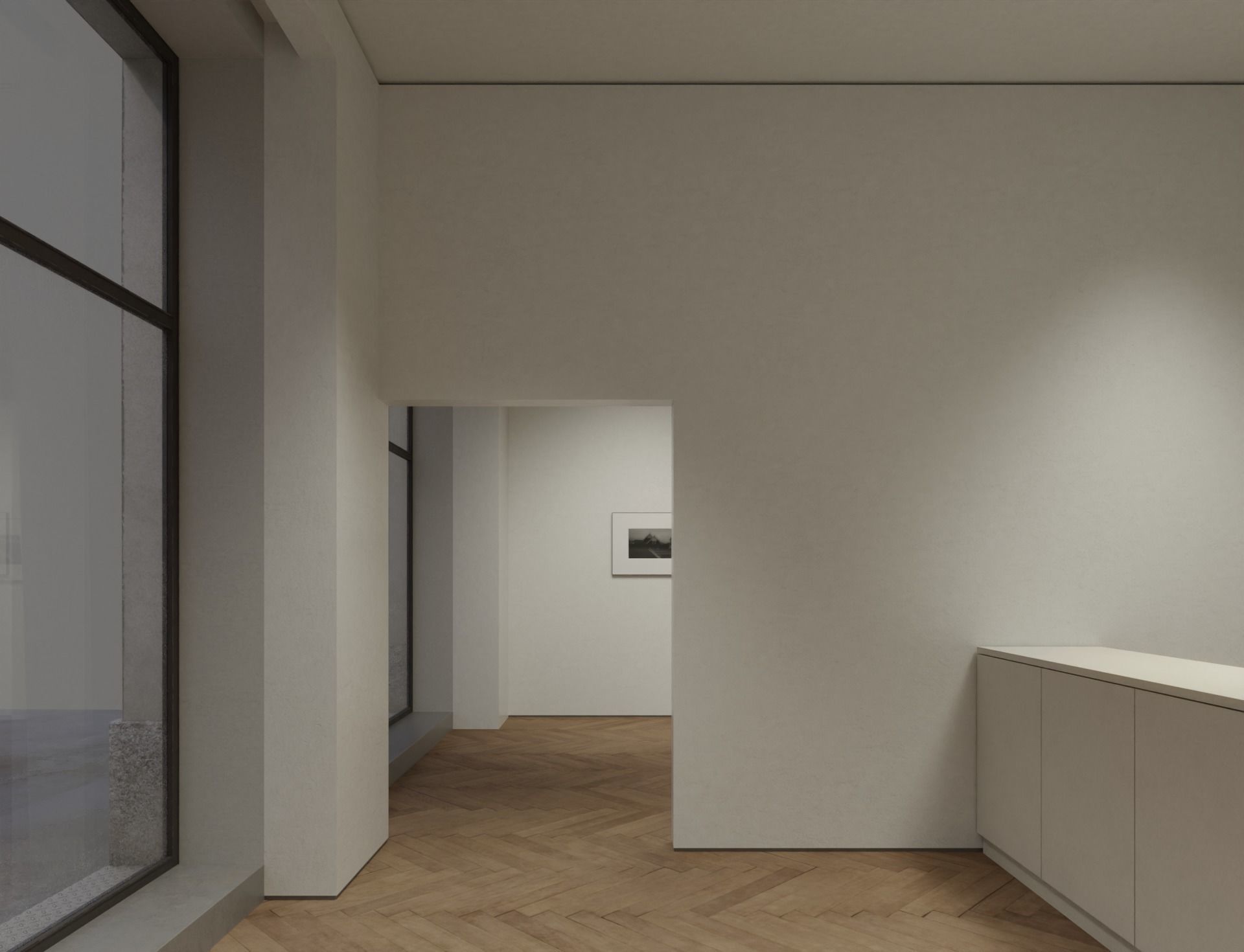 Contemporary Small Art Gallery Low-poly 3D model_5