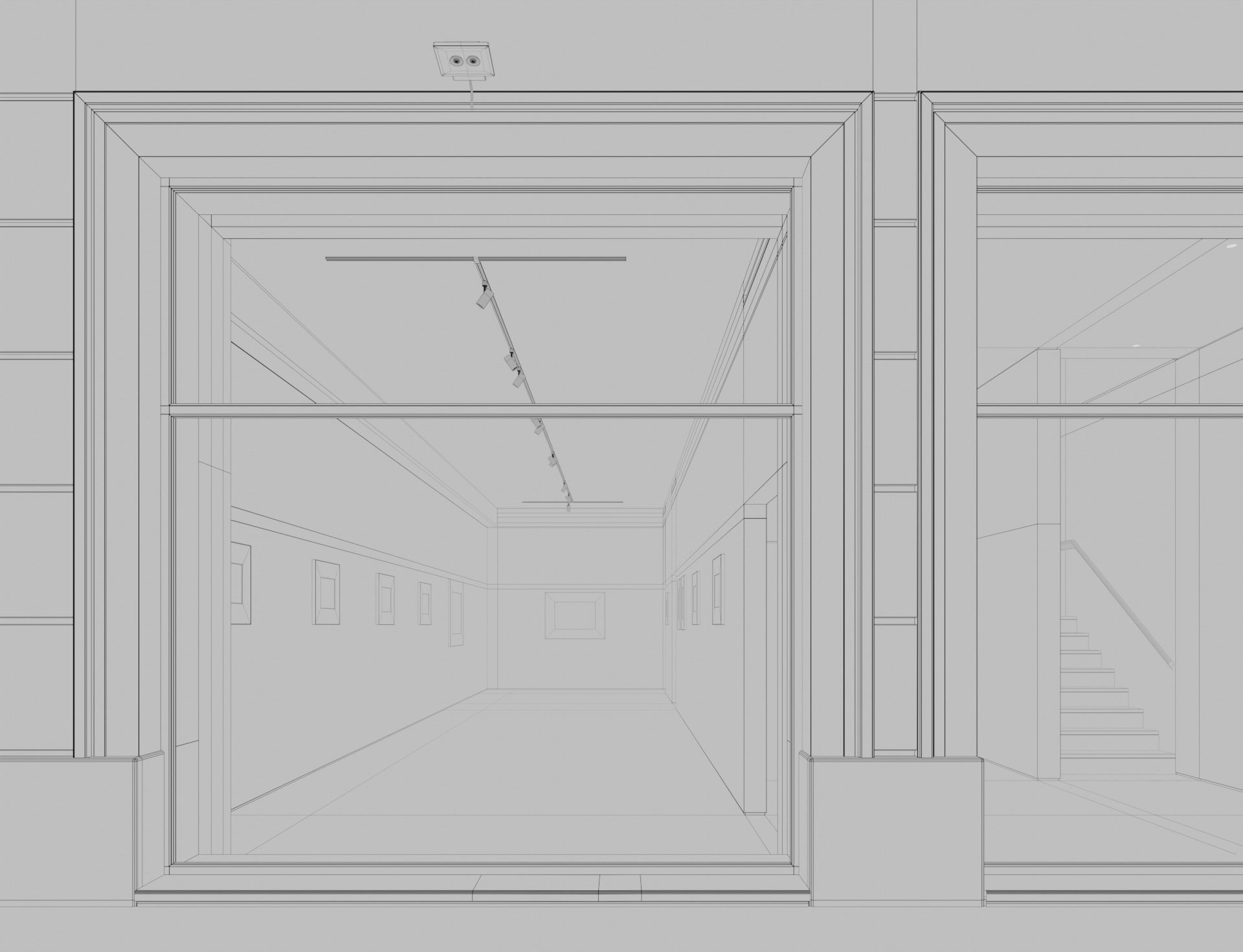 Contemporary Small Art Gallery Low-poly 3D model_10