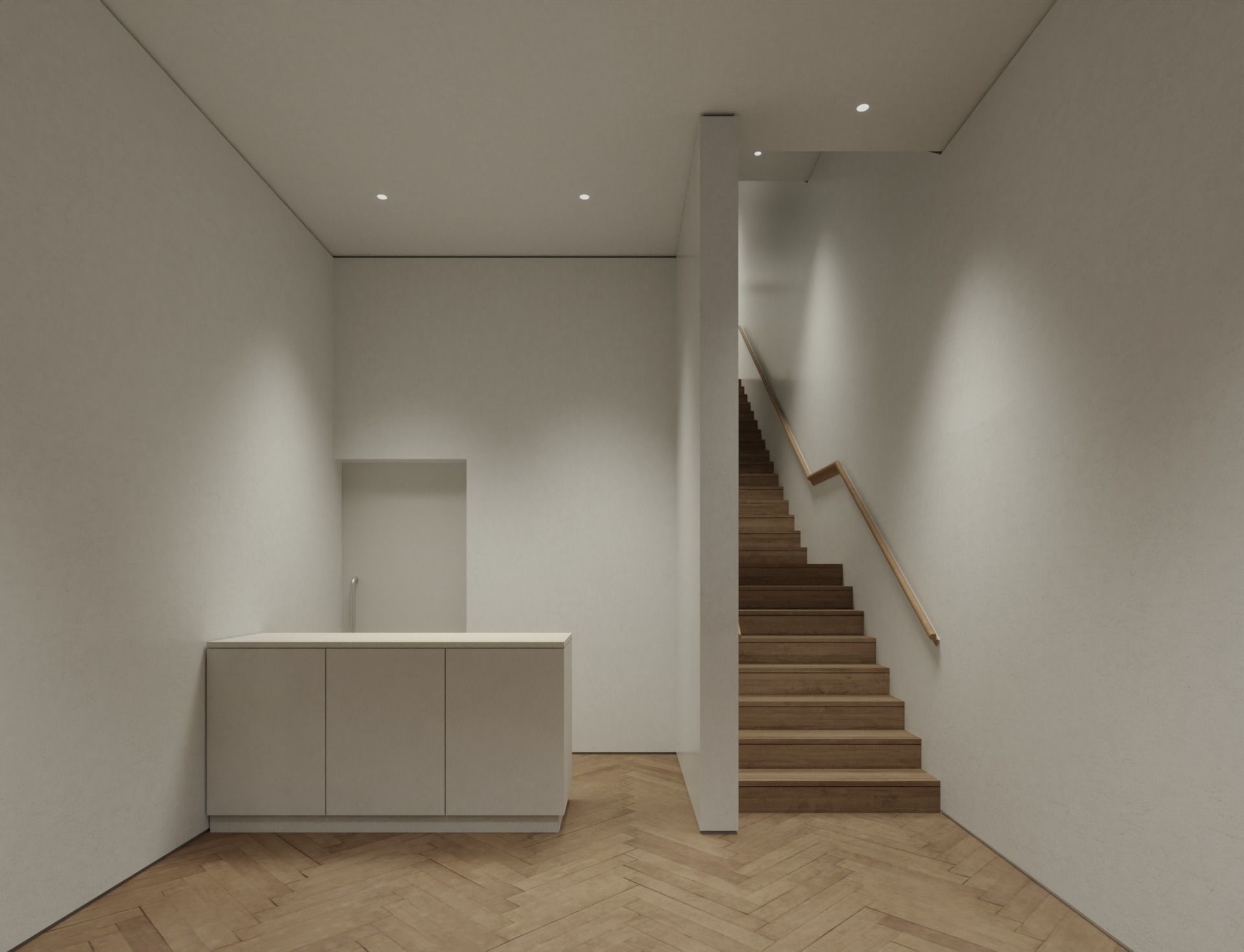 Contemporary Small Art Gallery Low-poly 3D model_8