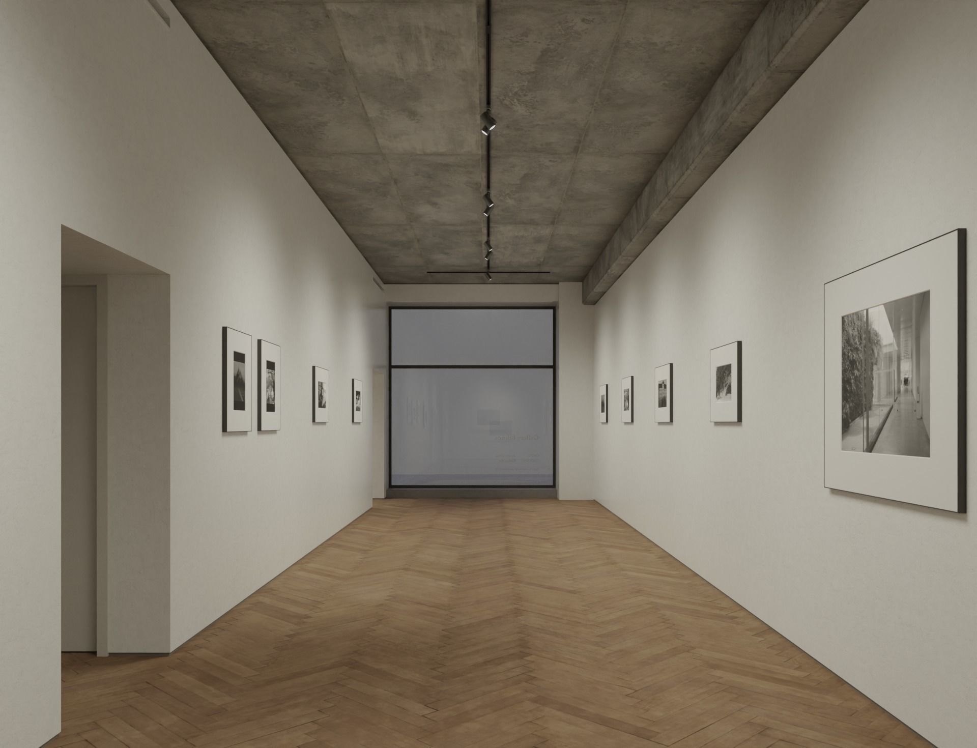 Contemporary Small Art Gallery Low-poly 3D model_7