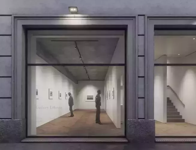 Contemporary Small Art Gallery Low-poly 3D model