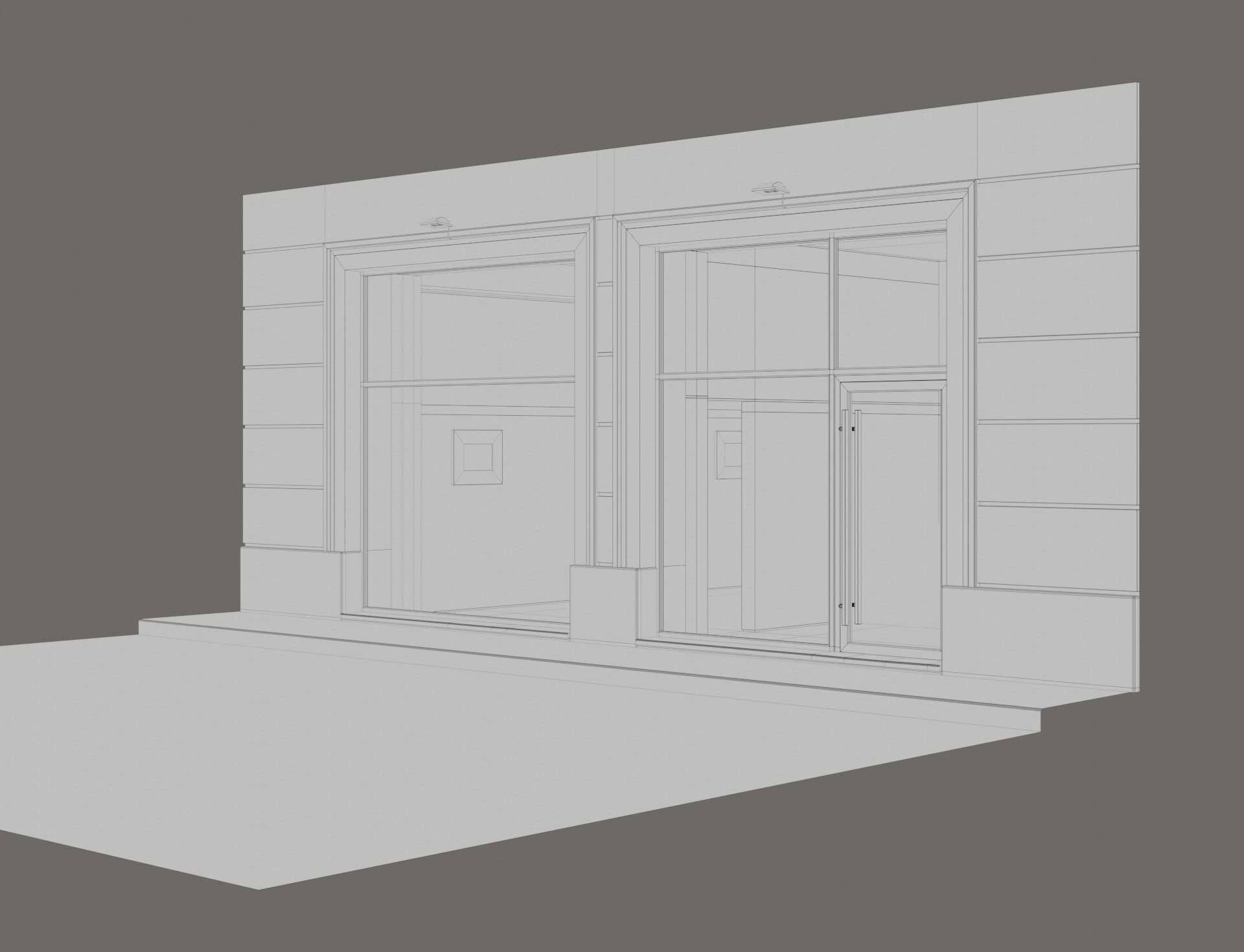 Contemporary Small Art Gallery Low-poly 3D model_11