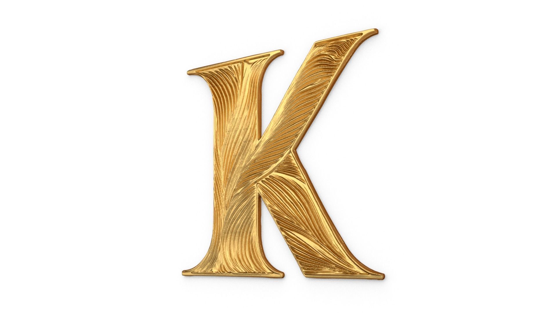 Alphabet Letter K Pendant  3D print model_2