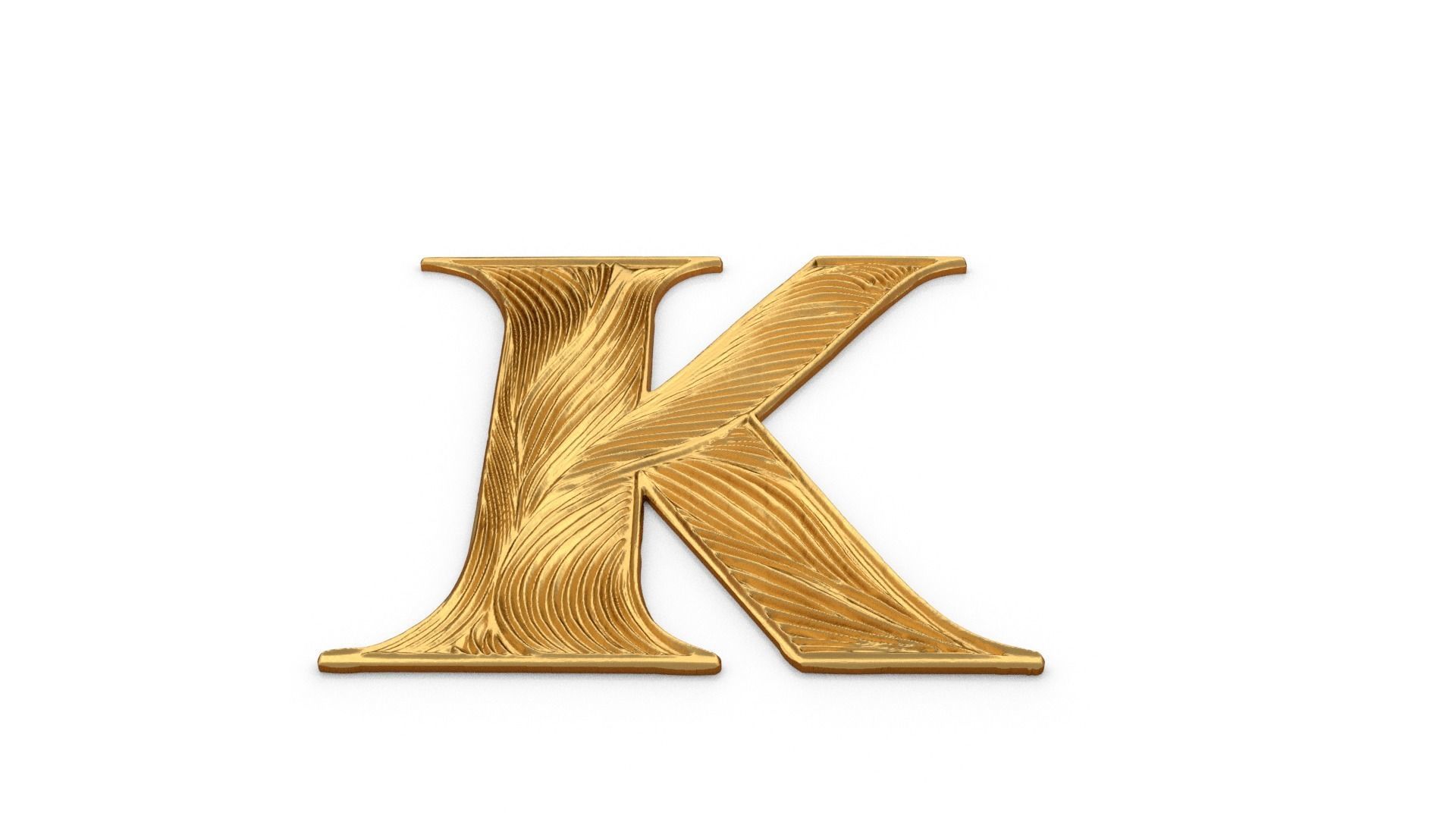 Alphabet Letter K Pendant  3D print model_3