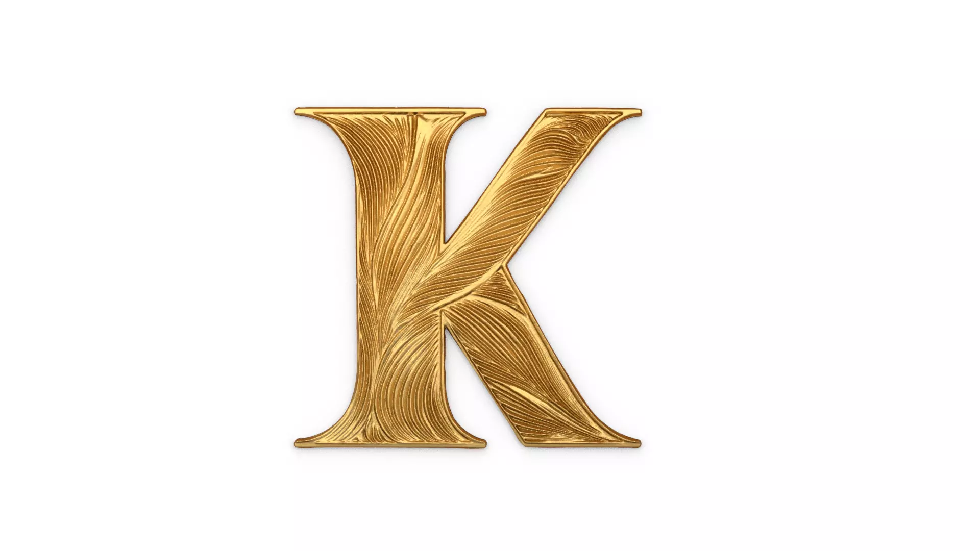 Alphabet Letter K Pendant  3D print model_0