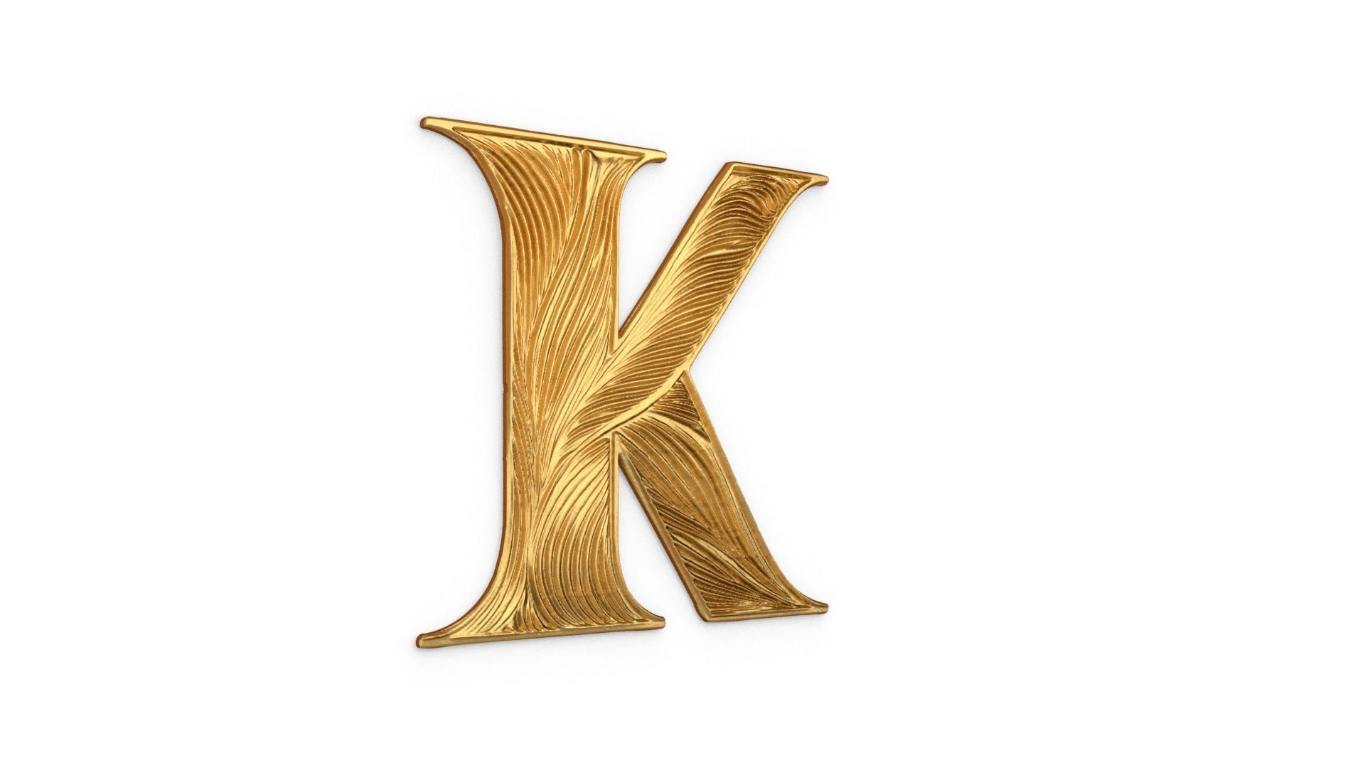 Alphabet Letter K Pendant  3D print model_1