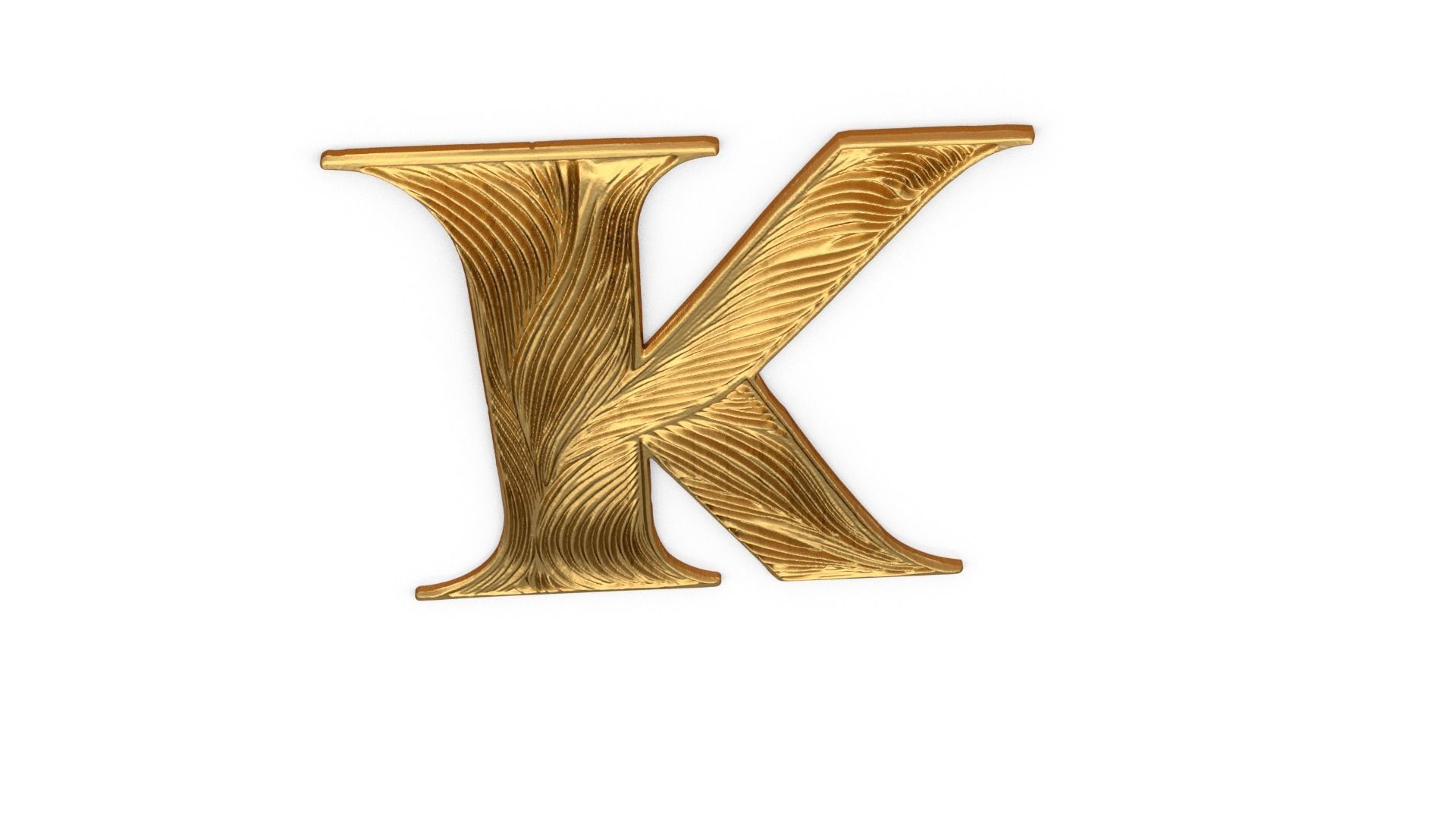 Alphabet Letter K Pendant  3D print model_4