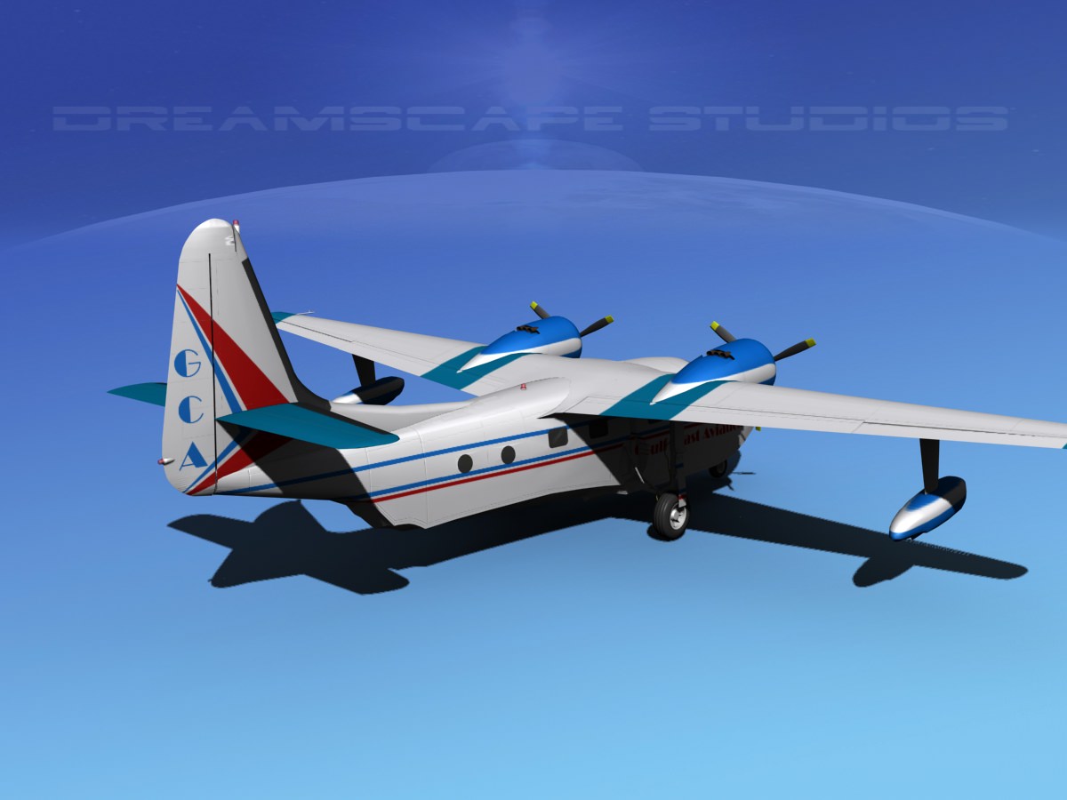 Grumman G-73 Mallard Gulf Coast Aviation 3D model_5