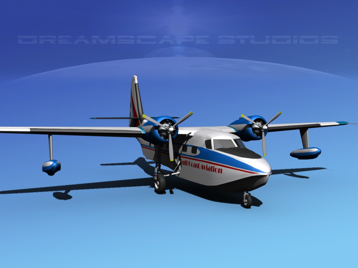 Grumman G-73 Mallard Gulf Coast Aviation 3D model_2