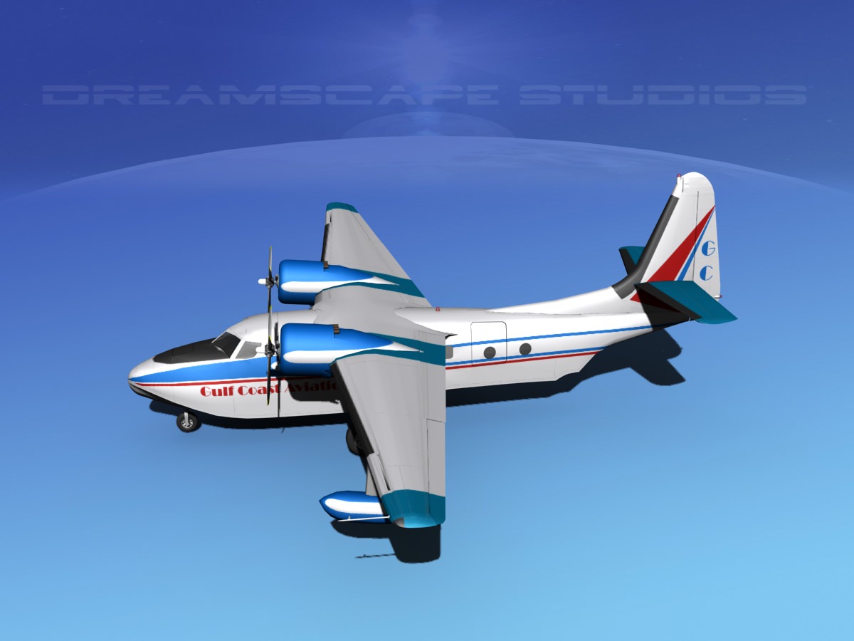 Grumman G-73 Mallard Gulf Coast Aviation 3D model_9