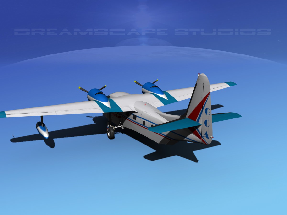 Grumman G-73 Mallard Gulf Coast Aviation 3D model_7