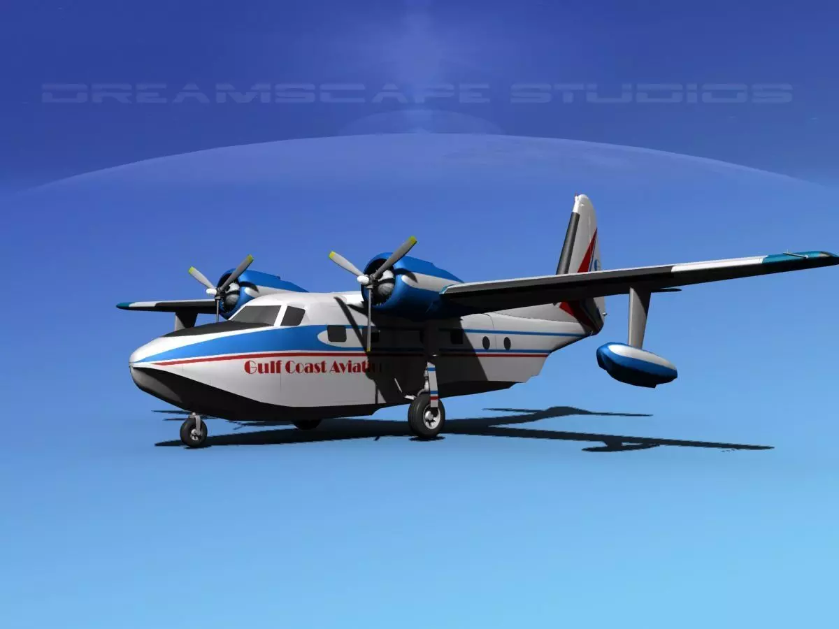 Grumman G-73 Mallard Gulf Coast Aviation 3D model_0
