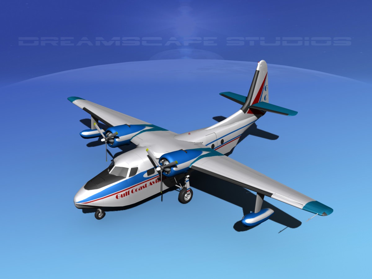 Grumman G-73 Mallard Gulf Coast Aviation 3D model_10