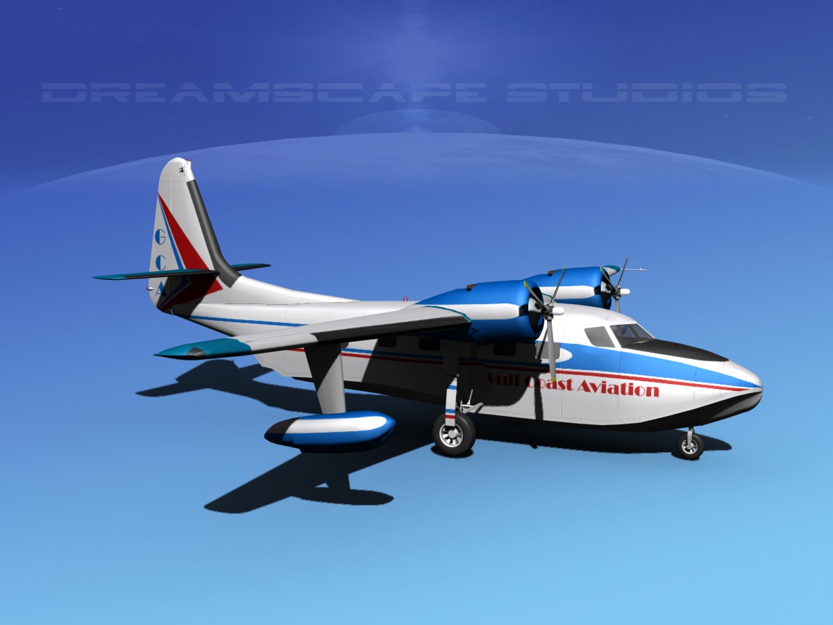 Grumman G-73 Mallard Gulf Coast Aviation 3D model_3
