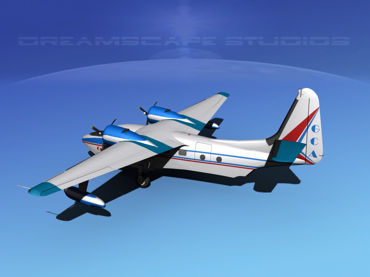 Grumman G-73 Mallard Gulf Coast Aviation 3D model_8
