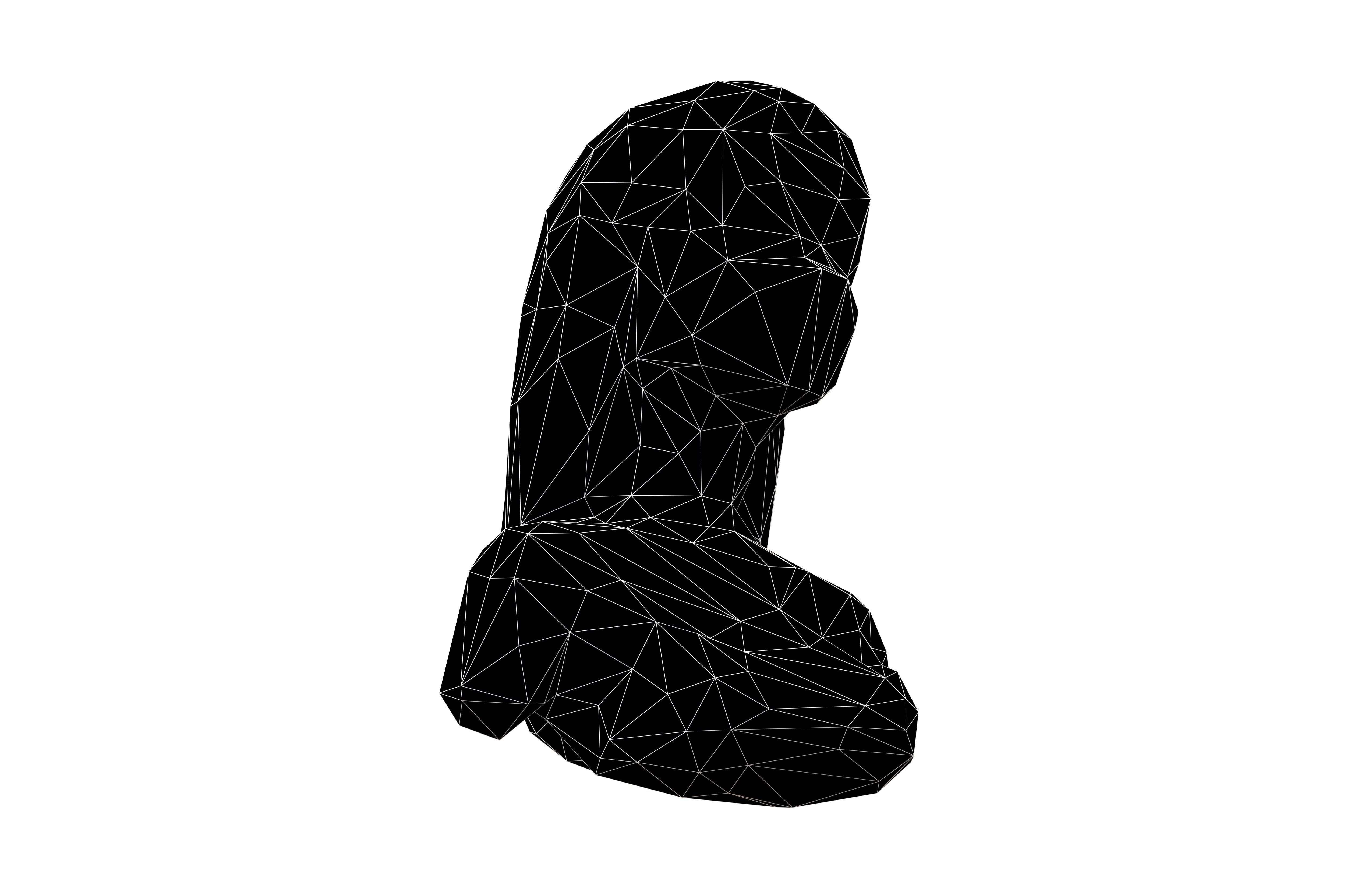 Low Poly Woman Bust v1 002 Low-poly 3D model_7