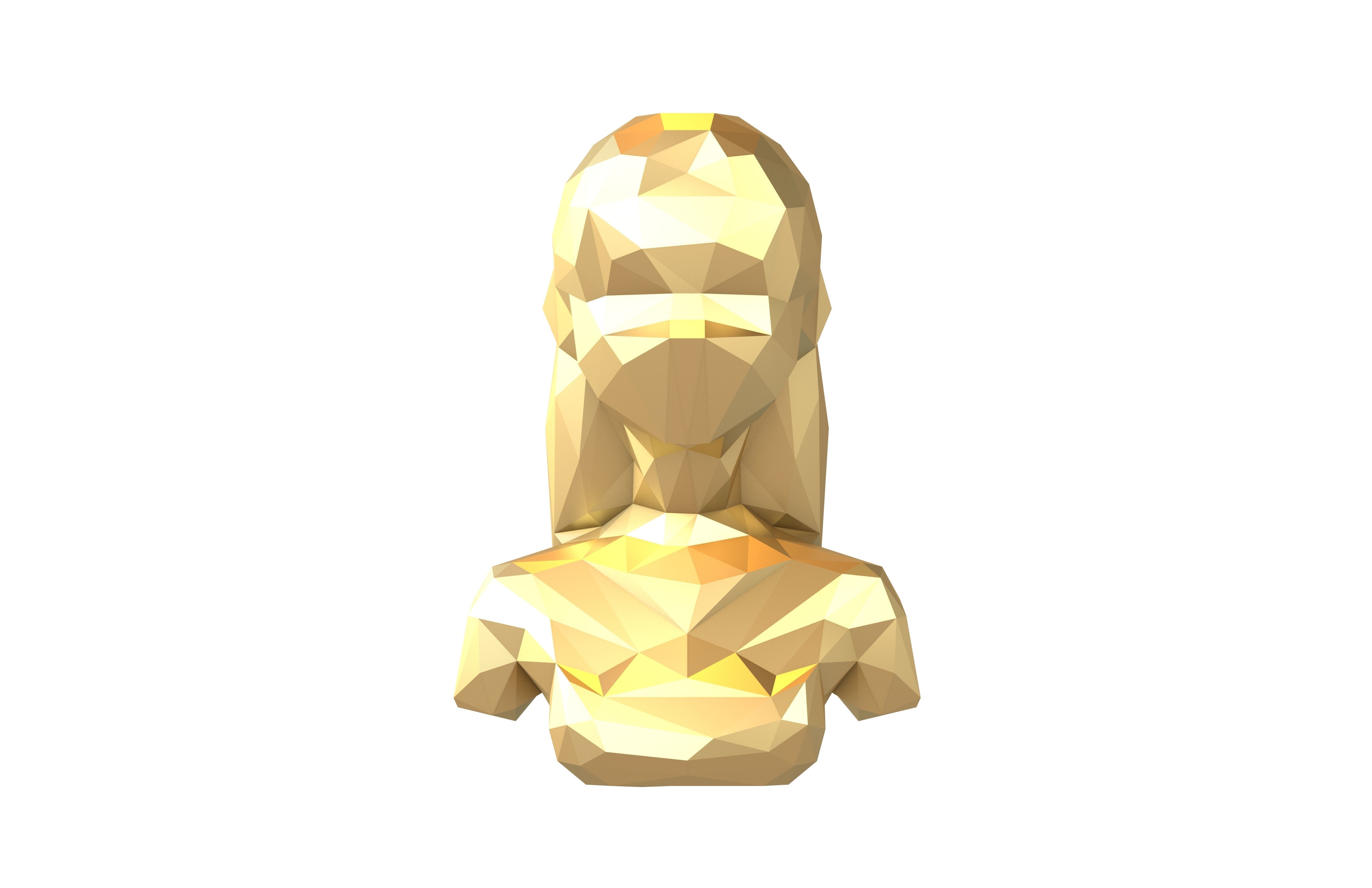 Low Poly Woman Bust v1 002 Low-poly 3D model_1