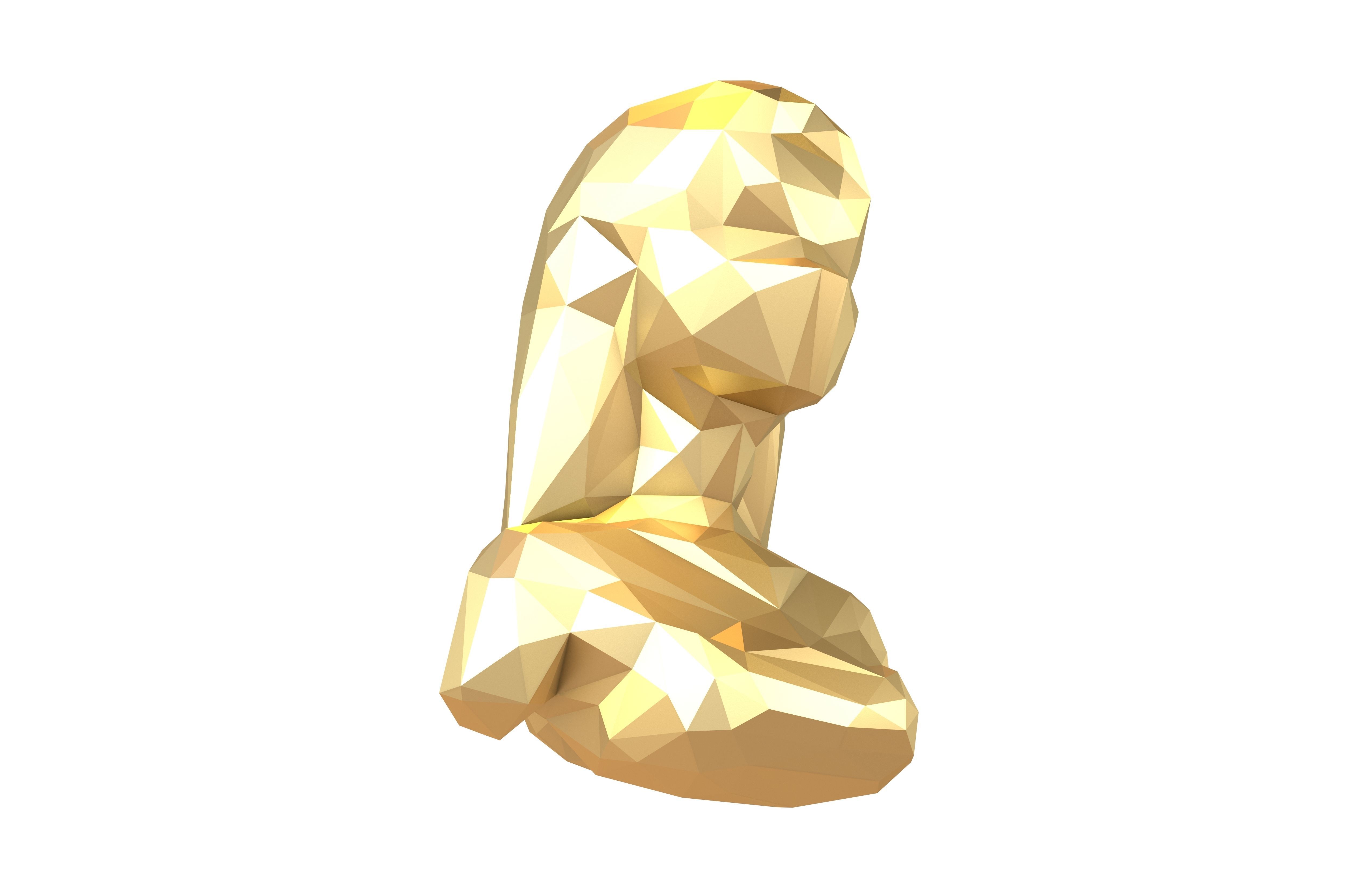 Low Poly Woman Bust v1 002 Low-poly 3D model_3