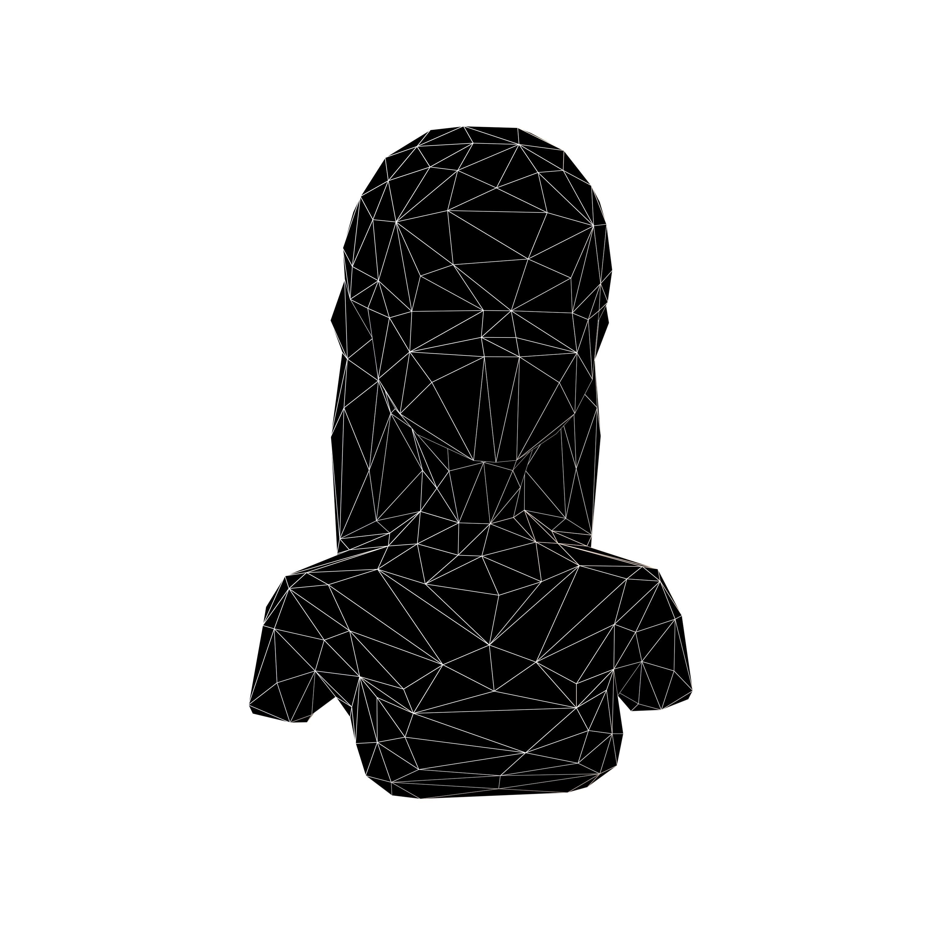 Low Poly Woman Bust v1 004 Low-poly 3D model_4