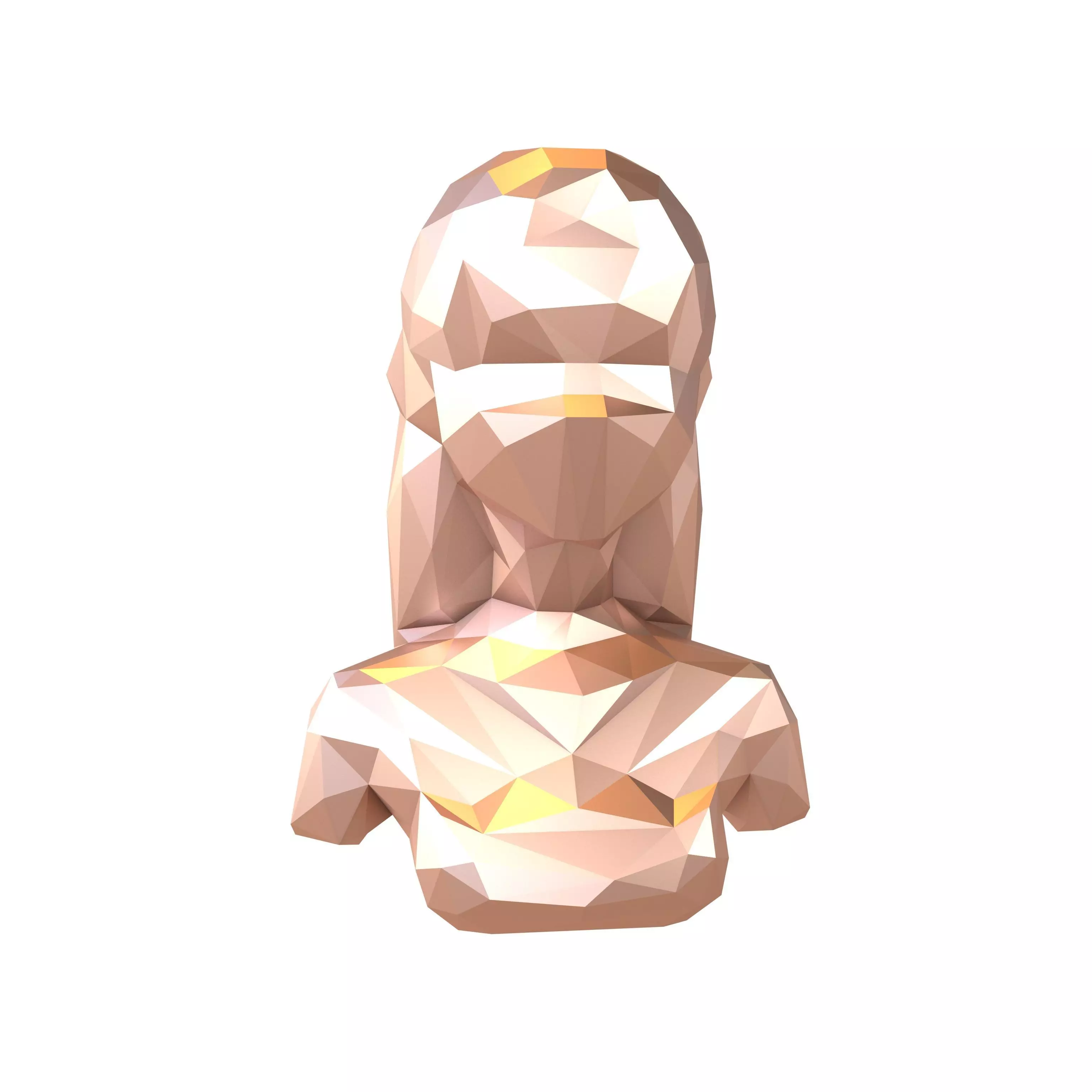 Low Poly Woman Bust v1 004 Low-poly 3D model_0