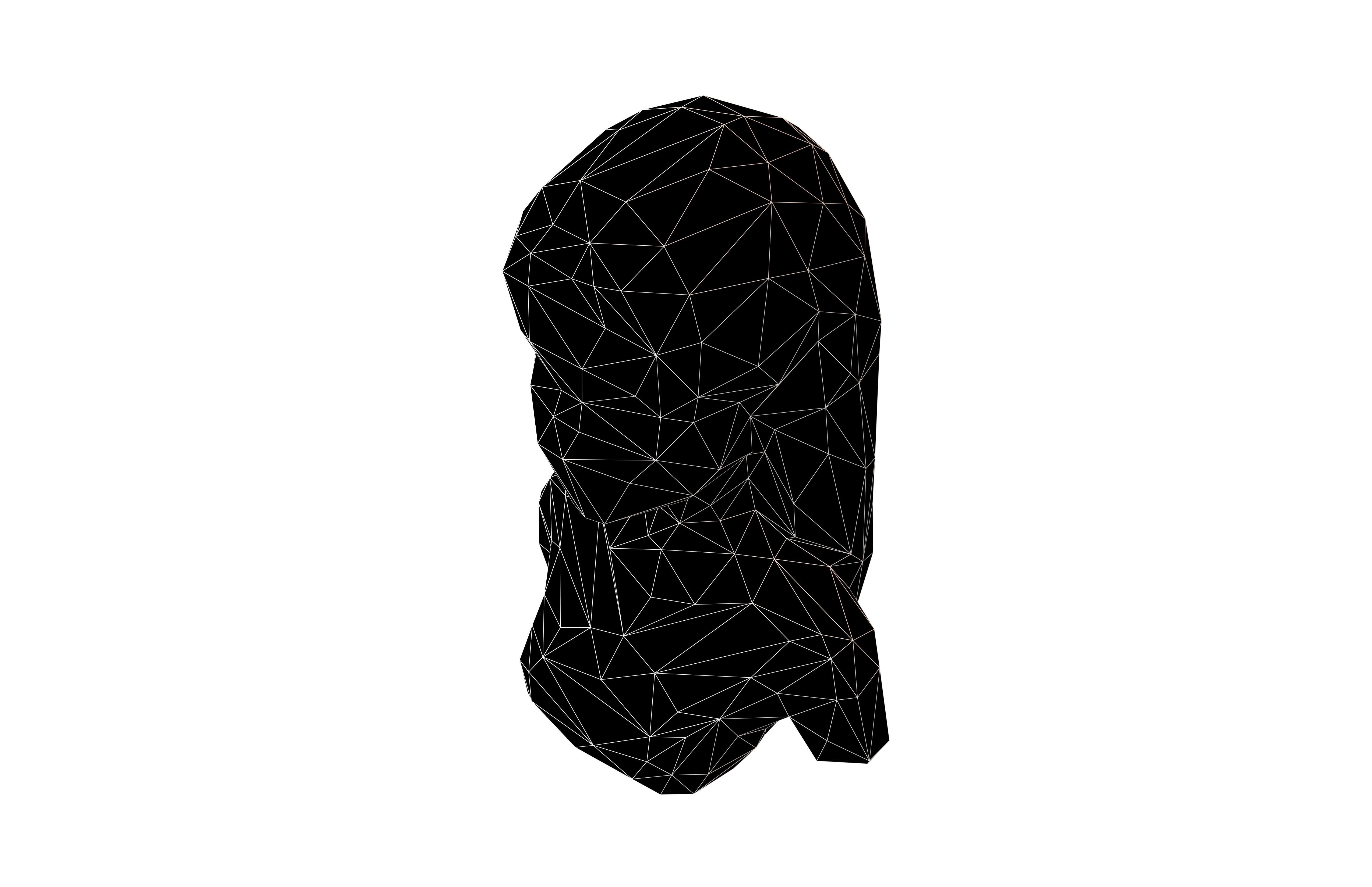 Low Poly Woman Bust v1 004 Low-poly 3D model_6