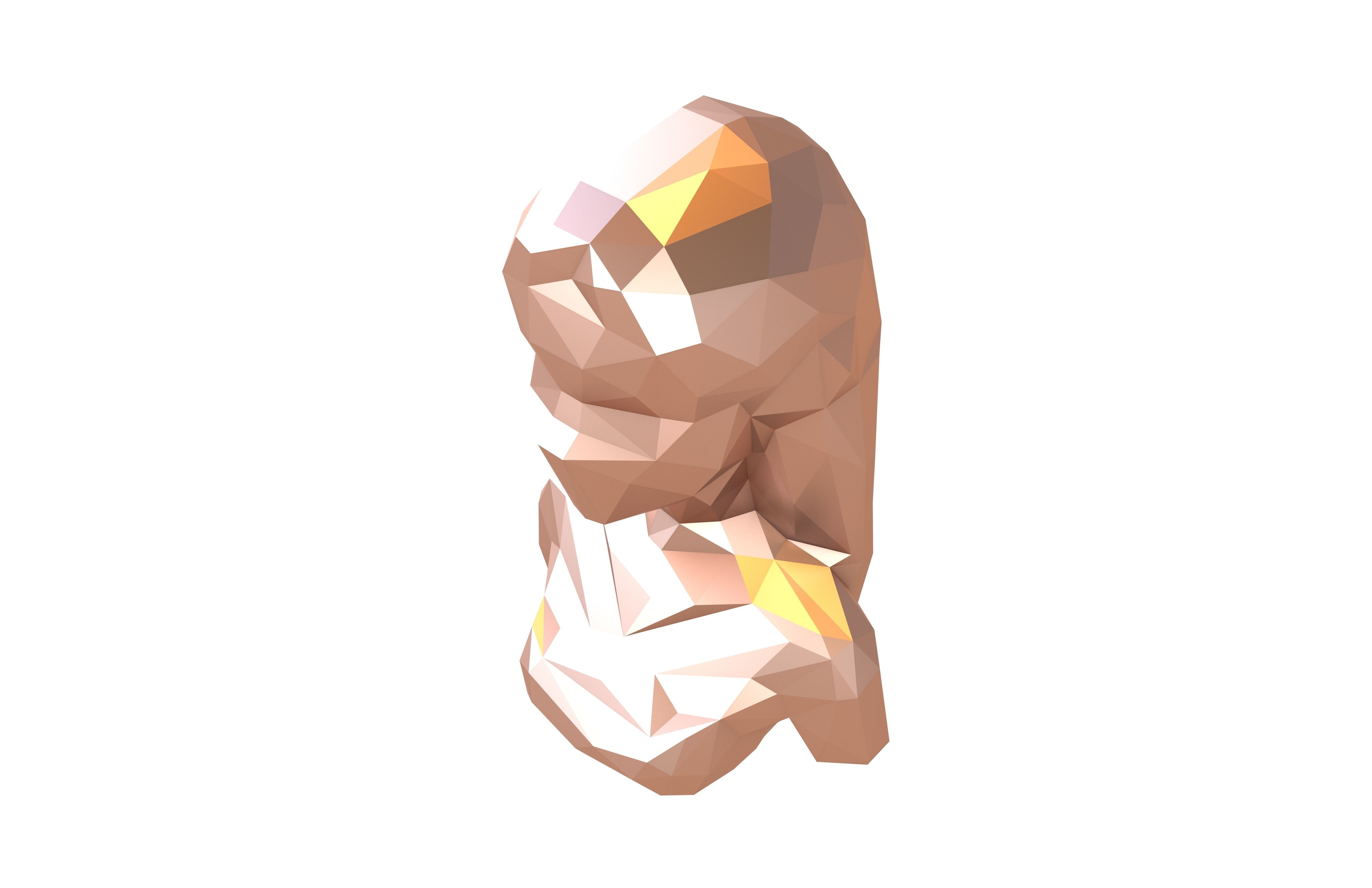 Low Poly Woman Bust v1 004 Low-poly 3D model_2