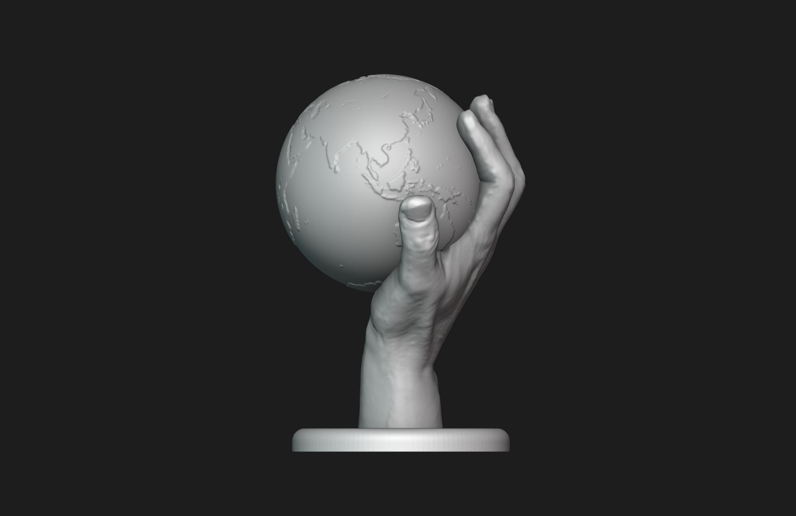 Hand Holding Globe 3D print model_6